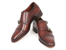 Paul Parkman (FREE Shipping) Men's Cap-Toe Double Monkstraps Brown (ID