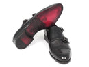 Paul Parkman (FREE Shipping) Men's Cap-Toe Double Monkstraps Gray & Black (ID