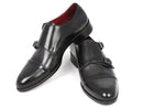 Paul Parkman (FREE Shipping) Men's Cap-Toe Double Monkstraps Gray & Black (ID