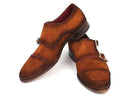 Paul Parkman (FREE Shipping) Men's Captoe Double Monkstrap Camel Suede (ID