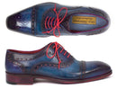 Paul Parkman (FREE Shipping) Men's Captoe Oxfords Blue & Parliament (ID