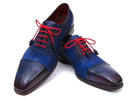 Paul Parkman (FREE Shipping) Men's Captoe Oxfords Blue Suede (ID