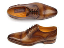 Paul Parkman (FREE Shipping) Men's Captoe Oxfords Brown Leather (ID