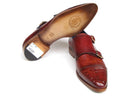 Paul Parkman (FREE Shipping) Men's Double Monkstrap Burgundy Leather (ID