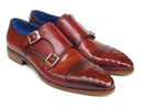 Paul Parkman (FREE Shipping) Men's Double Monkstrap Burgundy Leather (ID