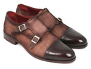 Paul Parkman (FREE Shipping) Men's Double Monkstrap Captoe Dress Shoes - Brown / Beige Suede Upper and Leather Sole (ID