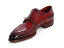 Paul Parkman (FREE Shipping) Men's Double Monkstrap Shoes Black & Bordeaux (ID