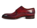 Paul Parkman (FREE Shipping) Men's Double Monkstrap Shoes Black & Bordeaux (ID