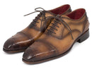 Paul Parkman (FREE Shipping) Men's Genuine Ostrich Captoe Oxfords Camel Color (ID