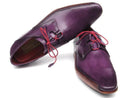 Paul Parkman (FREE Shipping) Men's Ghillie Lacing Side Handsewn Dress Shoes - Purple Leather Upper and Leather Sole (ID