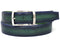 Paul Parkman (FREE Shipping) Men's Leather Belt Dual Tone Blue & Green (ID