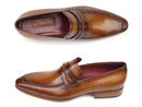 Paul Parkman (FREE Shipping) Men's Loafers Brown Leather Shoes (ID