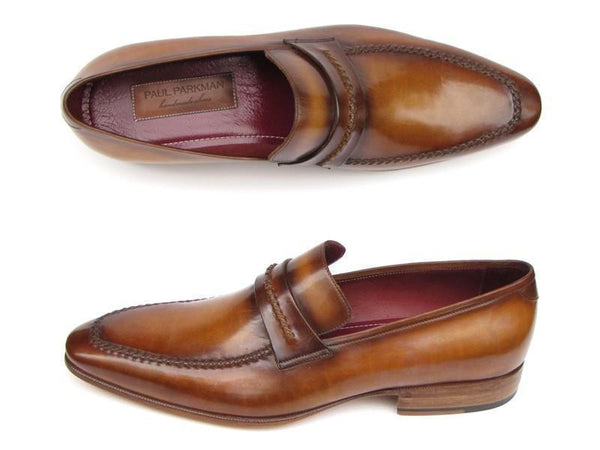 Paul Parkman (FREE Shipping) Men's Loafers Brown Leather Shoes (ID#068-CML)-'--JadeMoghul Inc.