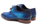 Paul Parkman (FREE Shipping) Men's Ocean Color Genuine Ostrich Derby Shoes (ID