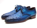 Paul Parkman (FREE Shipping) Men's Ocean Color Genuine Ostrich Derby Shoes (ID