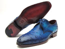 Paul Parkman (FREE Shipping) Men's Ocean Color Genuine Ostrich Derby Shoes (ID