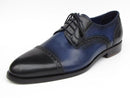 Paul Parkman (FREE Shipping) Men's Parliament Blue Derby Shoes Leather Upper and Leather Sole (ID