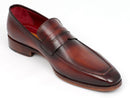 Paul Parkman (FREE Shipping) Men's Penny Loafers Bordeaux and Brown Calfskin (ID