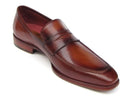 Paul Parkman (FREE Shipping) Men's Penny Loafers Tobacco & Bordeaux Hand-Painted Shoes (ID