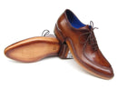 Paul Parkman (FREE Shipping) Men's Side Handsewn Split-toe Brown Oxfords (ID