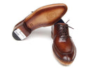 Paul Parkman (FREE Shipping) Men's Side Handsewn Split-toe Brown Oxfords (ID