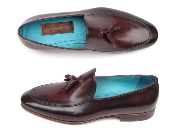 Paul Parkman (FREE Shipping) Men's Tassel Loafers Black & Purple Shoes (ID#049-BLK-PURP)-'--JadeMoghul Inc.