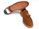 Paul Parkman (FREE Shipping) Men's Tassel Loafers Tobacco Suede Shoes (ID