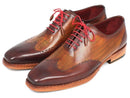 Paul Parkman (FREE Shipping) Men's Wingtip Oxford Goodyear Welted Brown & Camel (ID