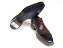 Paul Parkman (FREE Shipping) Men's Wingtip Oxford Goodyear Welted Navy Red Black (ID