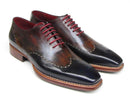 Paul Parkman (FREE Shipping) Men's Wingtip Oxford Goodyear Welted Navy Red Black (ID