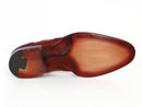 Paul Parkman (FREE Shipping) Men's Wingtip Oxfords Bordeaux & Camel (ID