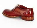 Paul Parkman (FREE Shipping) Men's Wingtip Oxfords Bordeaux & Camel (ID