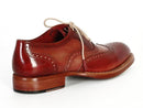 Paul Parkman (FREE Shipping) Men's Wingtip Oxfords Bordeaux & Camel (ID