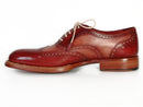 Paul Parkman (FREE Shipping) Men's Wingtip Oxfords Bordeaux & Camel (ID