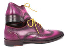 Paul Parkman (FREE Shipping) Men's Wingtip Oxfords Lilac Handpainted Calfskin (ID