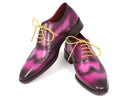 Paul Parkman (FREE Shipping) Men's Wingtip Oxfords Lilac Handpainted Calfskin (ID