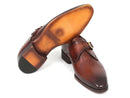 Paul Parkman (FREE Shipping) Monkstrap Dress Shoes Brown & Camel (ID