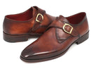 Paul Parkman (FREE Shipping) Monkstrap Dress Shoes Brown & Camel (ID