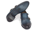 Paul Parkman (FREE Shipping) Navy Double Monkstrap Shoes (ID