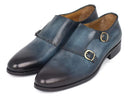 Paul Parkman (FREE Shipping) Navy Double Monkstrap Shoes (ID