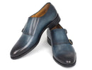 Paul Parkman (FREE Shipping) Navy Double Monkstrap Shoes (ID