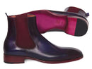 Paul Parkman (FREE Shipping) Navy & Purple Chelsea Boots (ID