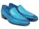 Paul Parkman (FREE Shipping) Perforated Leather Loafers Turquoise (ID