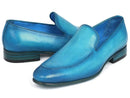 Paul Parkman (FREE Shipping) Perforated Leather Loafers Turquoise (ID