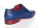Paul Parkman (FREE Shipping) Sax Blue Genuine Ostrich Double Monkstraps (ID