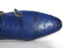 Paul Parkman (FREE Shipping) Sax Blue Genuine Ostrich Double Monkstraps (ID