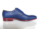 Paul Parkman (FREE Shipping) Sax Blue Genuine Ostrich Double Monkstraps (ID