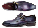 Paul Parkman (FREE Shipping) Single Monkstrap Shoes Purple Leather (ID