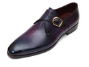 Paul Parkman (FREE Shipping) Single Monkstrap Shoes Purple Leather (ID