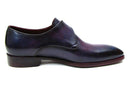 Paul Parkman (FREE Shipping) Single Monkstrap Shoes Purple Leather (ID